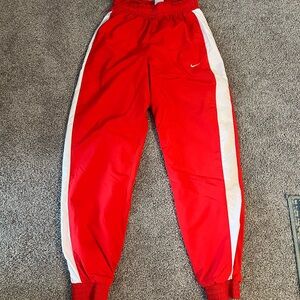 NWOT Nike red and White Joggers